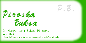 piroska buksa business card